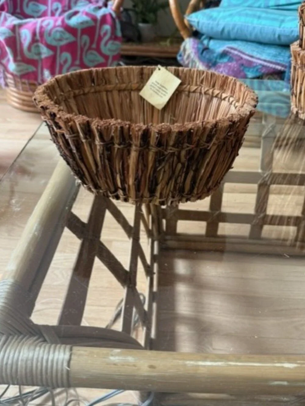 Vintage Pier 1 Imports Wicker Oval Basket